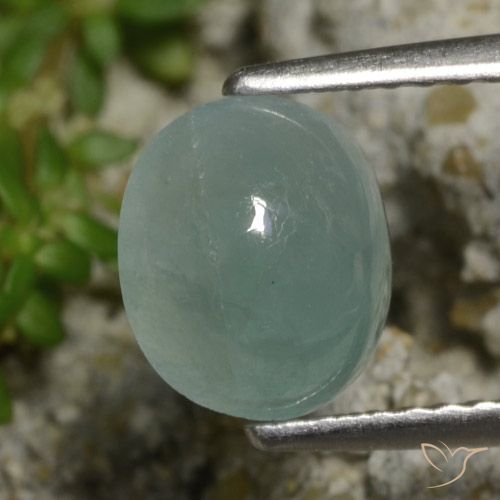 1.97ct Натуральный Светло-зелено-голубой Грандидьерит, Овал, Полупрозрачный