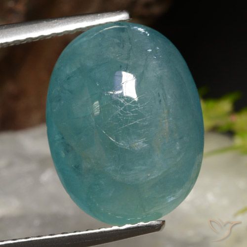 7.22ct Натуральный Сине-зеленый Грандидьерит, Овал, Полупрозрачный