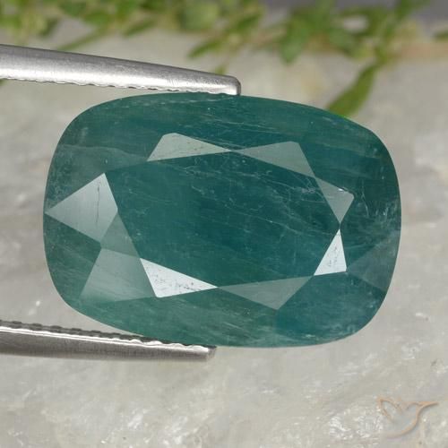 7.78ct Натуральный Темно-синий зеленый Грандидьерит, Подушка, VS-SI