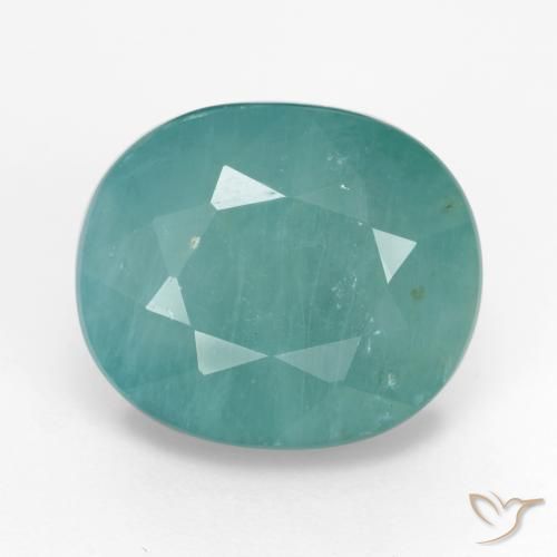 8.85ct Натуральный Морская пена зеленый Грандидьерит, Овал, SI-I1