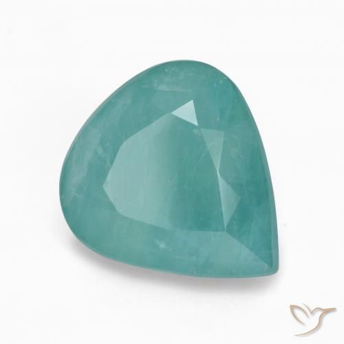 7.09ct Натуральный Темно-сине-зеленый Грандидьерит, Форма груши, I1