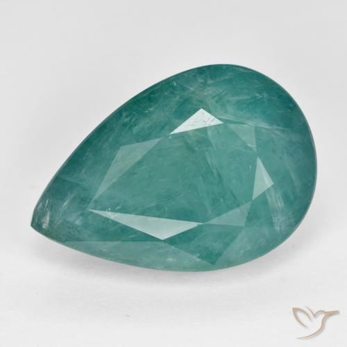 10.02ct Натуральный Сине-зеленый Грандидьерит, Форма груши, SI-I1