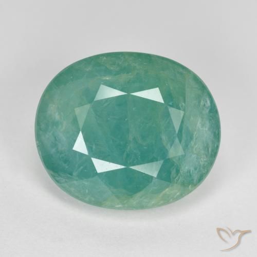 6.31ct Натуральный Средний голубовато-зеленый Грандидьерит, Овал, SI-I1