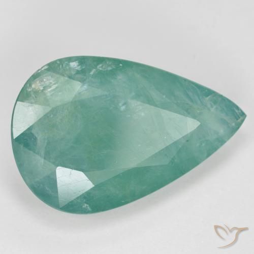 9.80ct Натуральный Бледно-голубой зеленый Грандидьерит, Форма груши, SI-I1