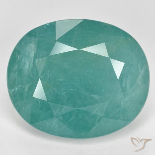 14.98ct Натуральный Зеленовато-синий Грандидьерит, Овал, SI-I1