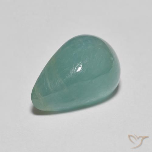 4.27ct Натуральный Светло-синевато-зеленый Грандидьерит, Форма груши, Полупрозрачный