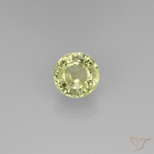 0.72ct Натуральный Светло-желтый Гроссулярит Гранат, Круглый, Чистота VS