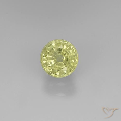 0.74ct Натуральный Светло-желтый Гроссулярит Гранат, Круглый, Чистота VS