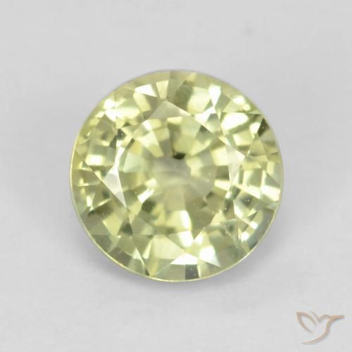 0.66ct Натуральный Светло-желтый Гроссулярит Гранат, Круглый, VVS-VS