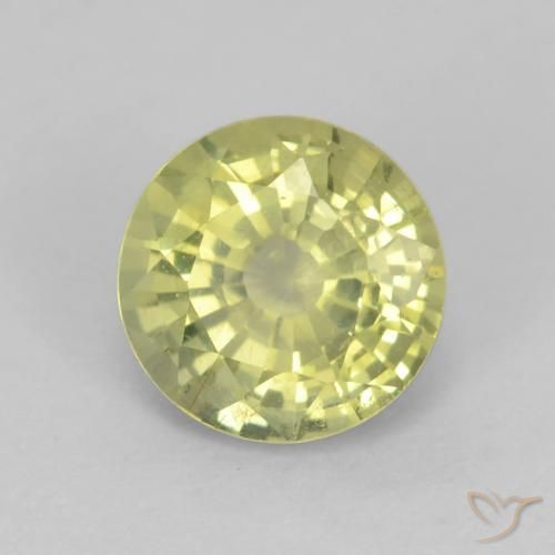 0.65ct Натуральный Средне-светло-желтый Гроссулярит Гранат, Круглый, VVS-VS