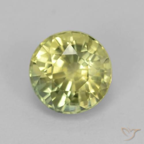 0.69ct Натуральный Средний желтый Гроссулярит Гранат, Круглый, VVS-VS