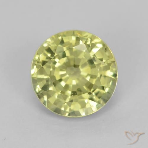 0.65ct Натуральный Средний желтый Гроссулярит Гранат, Круглый, VVS-VS