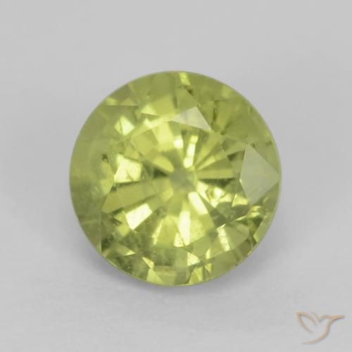 0.67ct Натуральный Светло-лимонно-желтый Гроссулярит Гранат, Круглый, Чистота VS