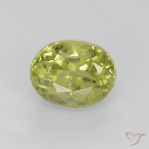 0.66ct Натуральный Светло-зеленовато-желтый Гроссулярит Гранат, Овал, Чистота VS
