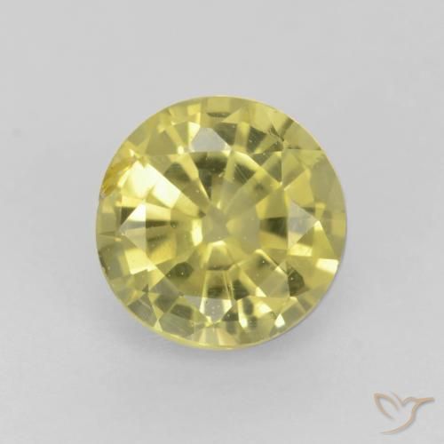 0.60ct Натуральный Средне-светло-желтый Гроссулярит Гранат, Круглый, Чистота VS
