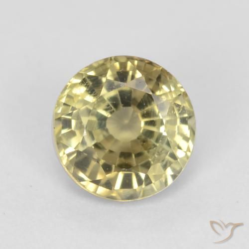 0.65ct Натуральный Светло-золотисто-желтый Гроссулярит Гранат, Круглый, Чистота VS