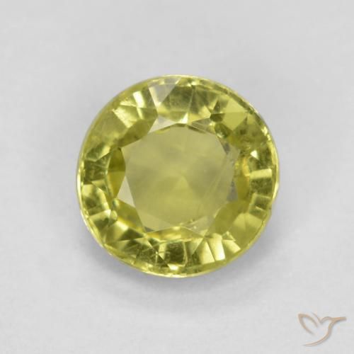 0.54ct Натуральный Светло-желтый Гроссулярит Гранат, Круглый, VS-SI