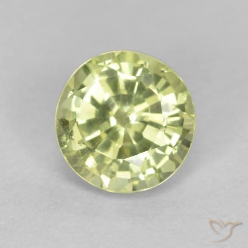 0.55ct Натуральный Светло-зеленовато-желтый Гроссулярит Гранат, Круглый, Чистота VS