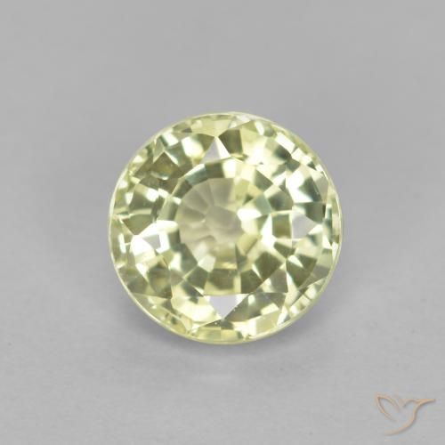 0.54ct Натуральный Светло-зеленовато-желтый Гроссулярит Гранат, Круглый, Чистота VS