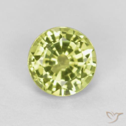 0.46ct Натуральный Светло-лимонно-желтый Гроссулярит Гранат, Круглый, Чистота VS
