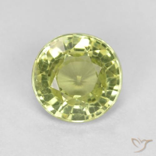 0.51ct Натуральный Желто-зеленый Гроссулярит Гранат, Круглый, Чистота VS