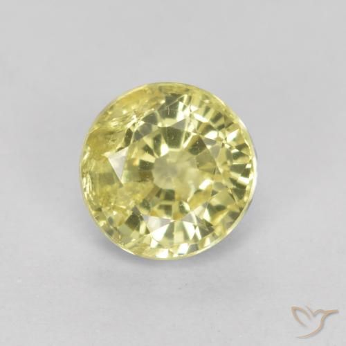 0.46ct Натуральный Светло-желтый Гроссулярит Гранат, Круглый, VS-SI
