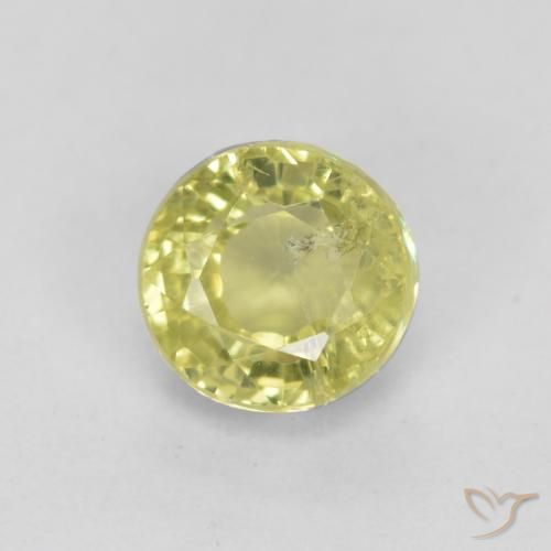 0.47ct Натуральный Очень бледно-желтый Гроссулярит Гранат, Круглый, VS-SI