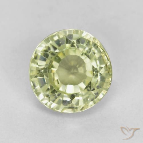 0.51ct Натуральный Светло-зеленовато-желтый Гроссулярит Гранат, Круглый, Чистота VS
