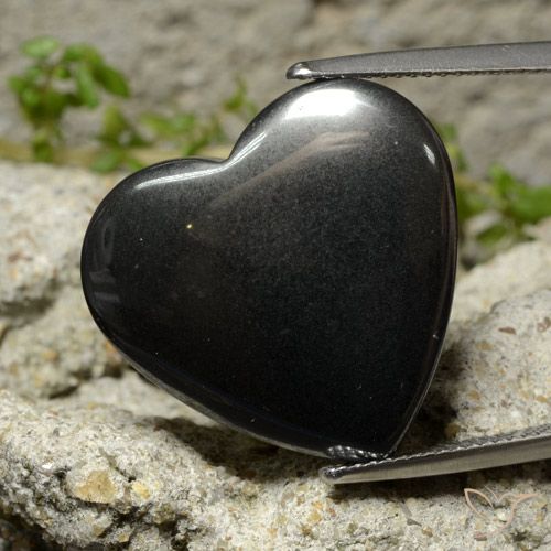 23.41ct Натуральный Черно-серый Гематит, Сердце, Непрозрачный