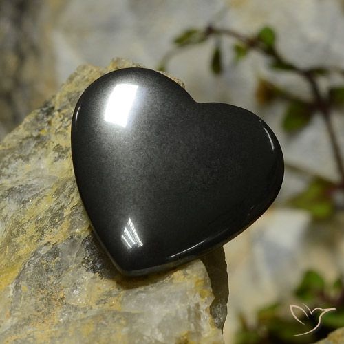 23.44ct Натуральный Черно-серый Гематит, Сердце, Непрозрачный