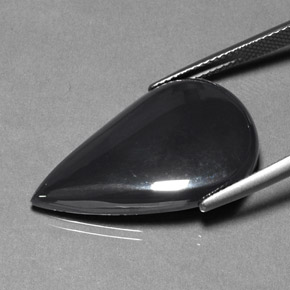 23.35 карата, натуральный Черно-серый Гематит, Форма груши, Непрозрачный