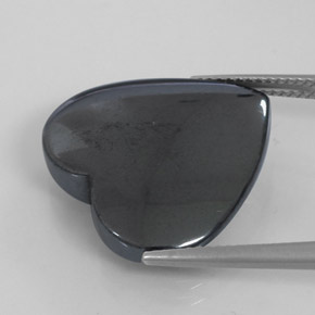 25.88 карата, натуральный Черно-серый Гематит, Форма сердца, Непрозрачный