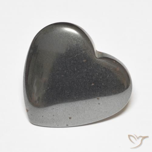 23.70ct Натуральный Серебристо-серый Гематит, Сердце, Непрозрачный