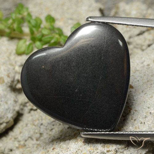 23.05ct Натуральный Темно-серый Гематит, Сердце, Непрозрачный