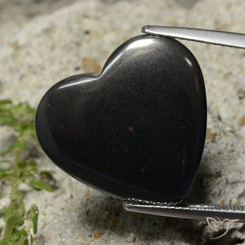 23.50ct Натуральный Темно-серый Гематит, Сердце, Непрозрачный
