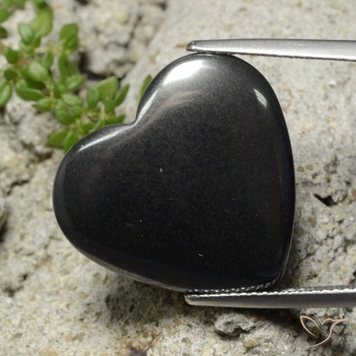23.58ct Натуральный Черно-серый Гематит, Сердце, Непрозрачный