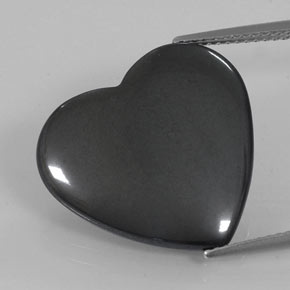 Натуральный серый гематит 22,90 карата форма сердца, непрозрачный