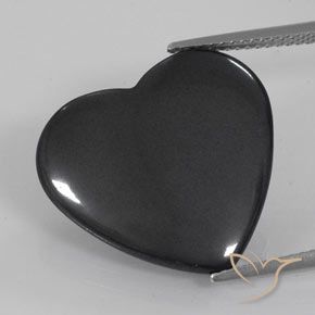 22.57ct Натуральный Темно-серый Гематит, Сердце, Непрозрачный
