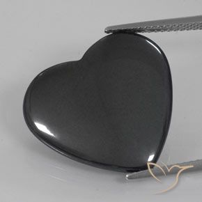 23.38ct Натуральный Черно-серый Гематит, Сердце, Непрозрачный