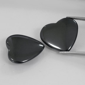 46.94 карата, натуральный Черно-серый Гематит, Форма сердца, Непрозрачный