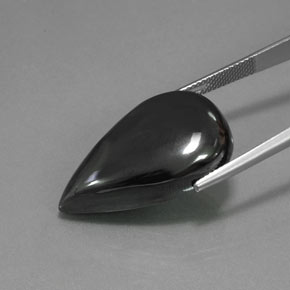 43.28 карата, натуральный Черно-серый Гематит, Форма груши, Непрозрачный