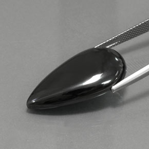 30.66 карата, натуральный Черно-серый Гематит, Форма груши, Непрозрачный