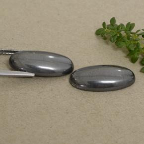 18.46 карата, натуральный Темно-серый Гематит, Огранка Овал, Непрозрачный