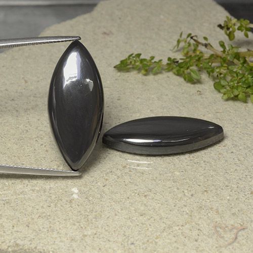 48.08 карата, натуральный Средний серый Гематит, Маркиза, Непрозрачный