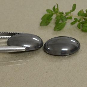 14.47 карата, натуральный Черно-серый Гематит, Огранка Овал, Непрозрачный