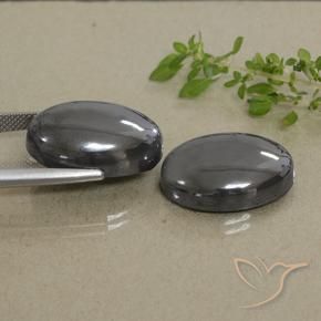 55.52 карата, натуральный Черно-серый Гематит, Огранка Овал, Непрозрачный