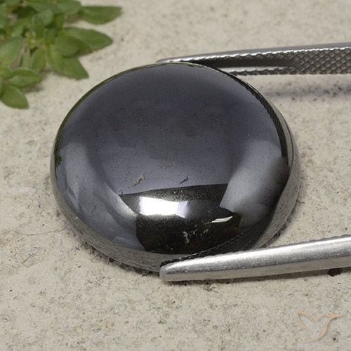 33.63ct Натуральный Темно-серый Гематит, Круглый, Непрозрачный