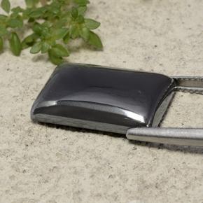 18.55 карата, натуральный Черно-серый Гематит, Огранка Багет, Непрозрачный