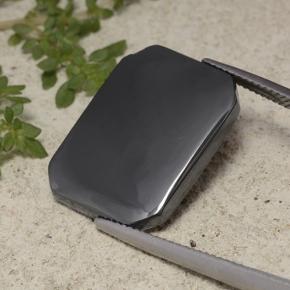 19.27 карата, натуральный Черно-серый Гематит, Изумрудная огранка, Непрозрачный