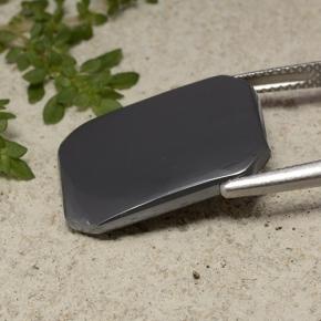 19.27 карата, натуральный Черно-серый Гематит, Изумрудная огранка, Непрозрачный